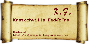 Kratochvilla Fedóra névjegykártya